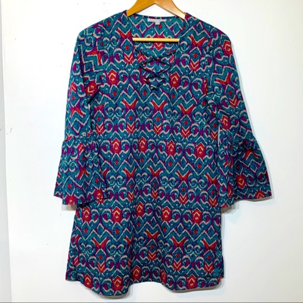 NWOT Tin Haul bell sleeve dress‎ crisscrossed neck